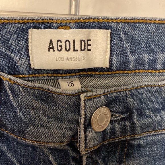 Agolde Toni Mid Rise Straight Distressed Jeans - Picture 5 of 9